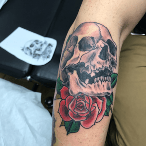 #skullandrose tattoo for a client. 