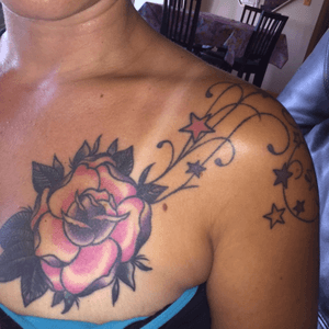 This was a coverup #rose #stars #flowers 