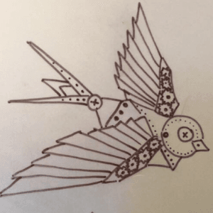 The line work for the mechanical swallows