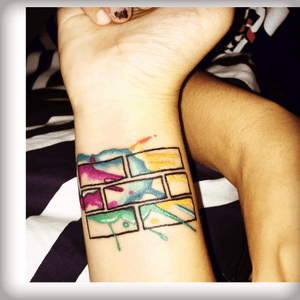 It is still healing and swollen but looks awesome #colorfull #wrist 