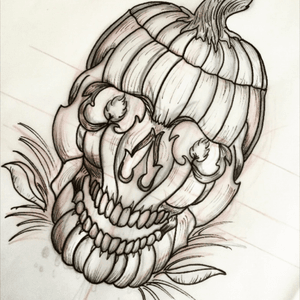 Halloween sketches #halloween #halloweentattoo #skulltattoo #neotraditional #neotraditionaltattoo #skull #pumpkin #linework #pen #fabercastell #apprentice 