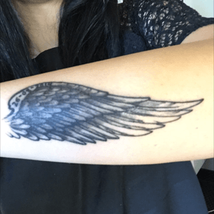 Angel with with the day my mom passed (august 26th 2014). Now she is my angel #wings #angelwings #inhonorof 
