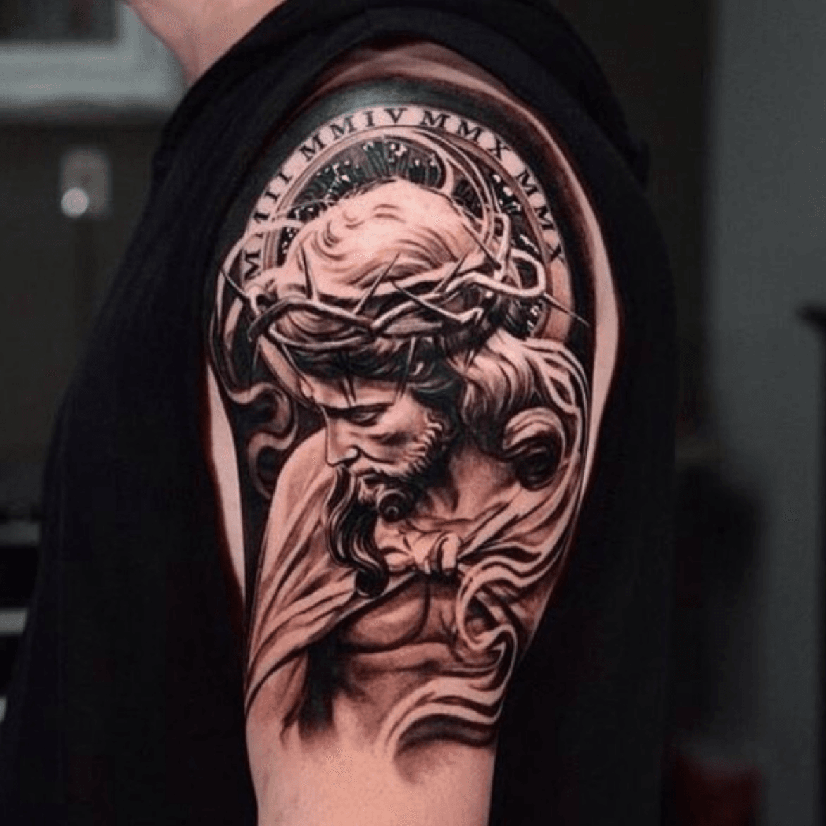 Top 121 Cool Upper Arm Tattoo Ideas in 2021  Jesus tattoo design Jesus  tattoo Cool arm tattoos
