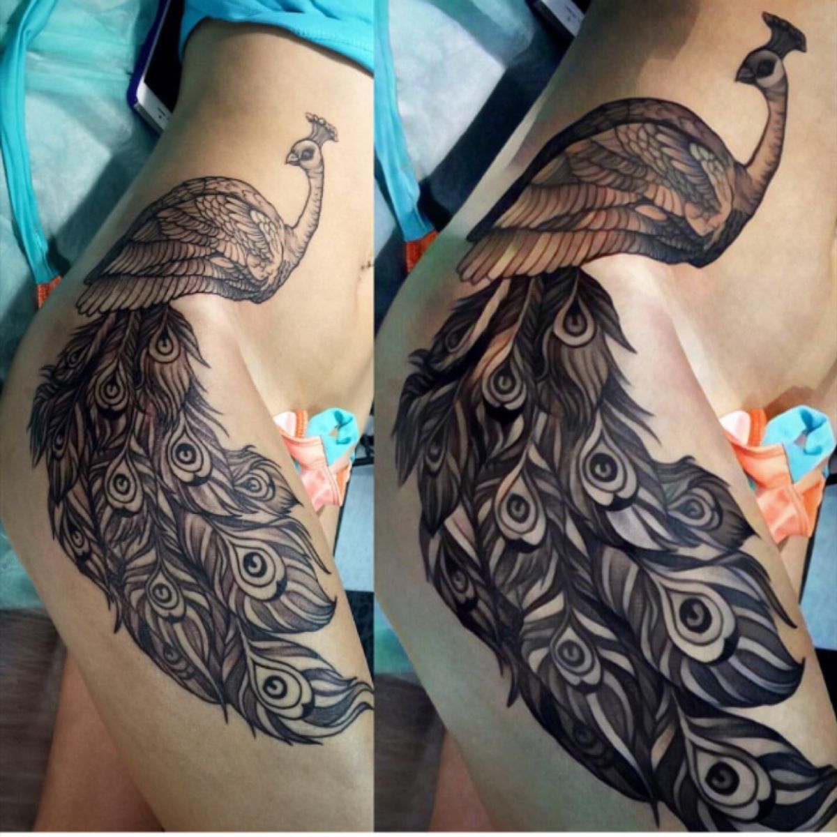 Tattoo uploaded by Tara • #onikatattoo #peacock#hiptattooo • Tattoodo Tattoo uploaded by Tara • #onikatattoo #peacock#hiptattooo • Tattoodo
