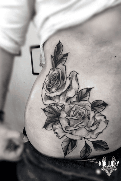 @garethdoyetattoos #roses #blackwork #tattoooftheday #capetown #kakluckytattoos