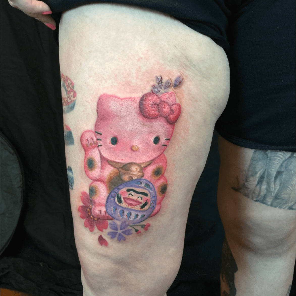 maneki neko hello kitty tattoo