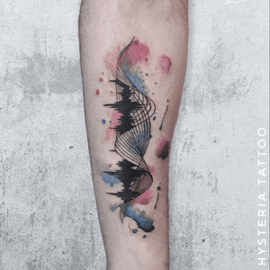 Music , vibrations , watercolor , water color , energy , Graphic tattoo, hossam hysteria , Amsterdam