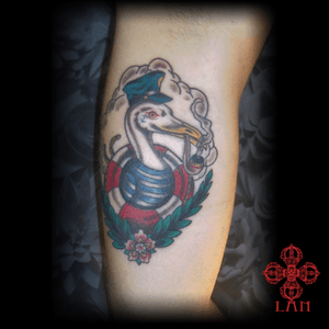 #neotrad #bird #sailor tattoo done by LAN at La verite est ailleurs #bordeaux 