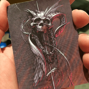 I've carried this card around in my wallet for over 10 years now... "Dawn - Black Skull" by JML 