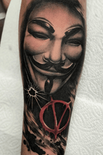 #vforvendetta #VforVendettaTattoo #tattoooftheday #realism #blackandgrey #annonymous
