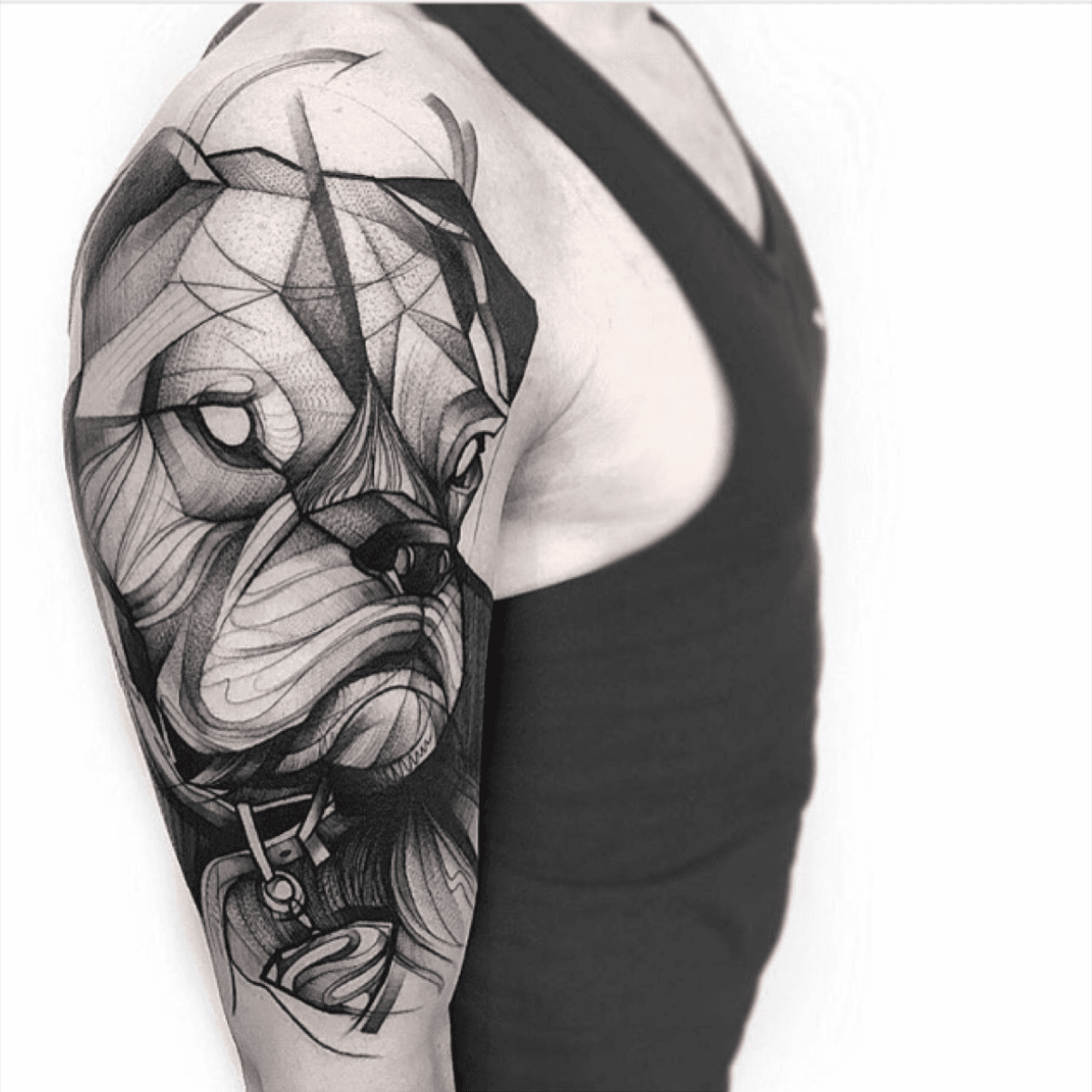 Tattoo uploaded by Heitor Martins  Boxer blackwork dog sketch   Tattoodo