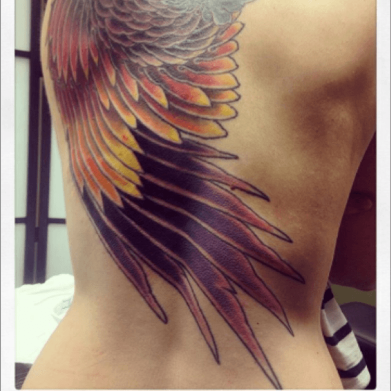 TATTOO ADDICT  COVERUP WINGS COLOR DONE by  Facebook