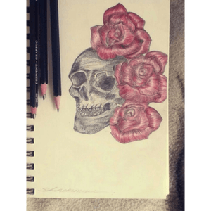 Skull Rose  #tattoo#skull#redrose 