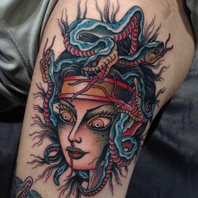 Medusa. Done at @Captured_Tattoo. 