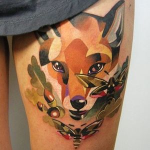 #sashaunisex #geometricwatercolor #fox #moth #animal