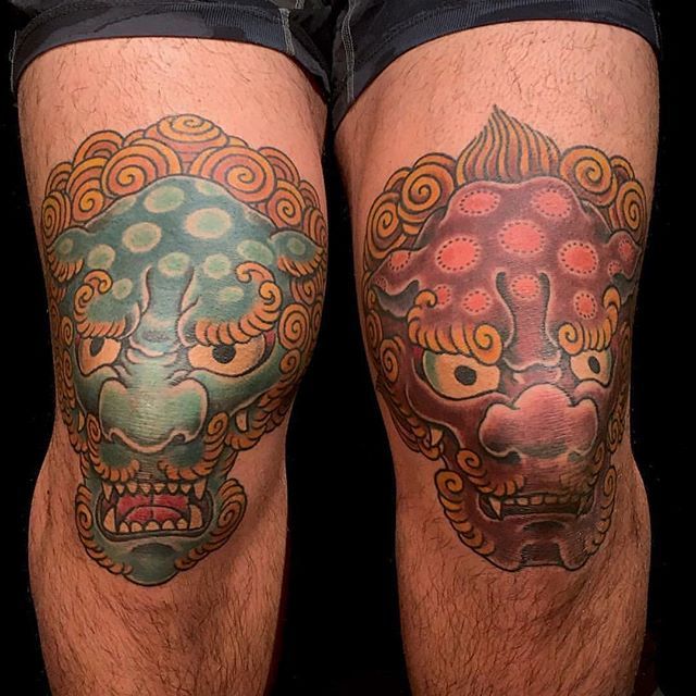 JAPANESE TATTOO  animal knee tattoo