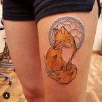 Fox tattoo by Amanda (anz_tattoo on IG) / Sink Or Swim Tattoo #fox #linework #SinkOrSwimTattoo #sostattoo 