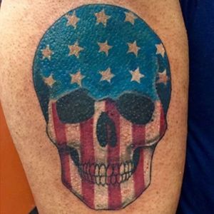By Mike Deluca #skull #american #patriotic #oldglory #tattoosbymiked