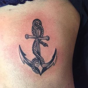 Anchor tattoo done at Station 1 #anchor #blackandgrey #maritime #station1 #stationonetattoo 