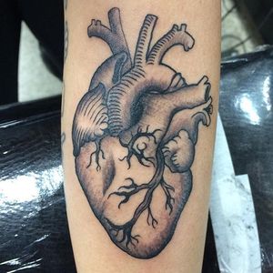 Tattoo by Edwin Delarosa #brooklyn #crownheights #heart #anatomicalheart #blackandgrey 