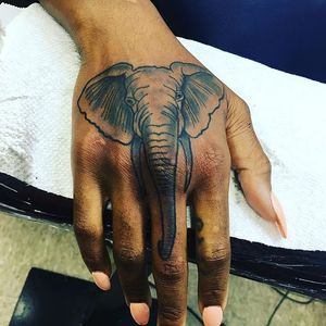 Tattoo by Chev #crownheights #brooklyn #brooklyncollege #elephant #hand #blackandgrey 