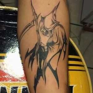 Done at Tattoo 8 Tee #reaper #death #scary #blackandgrey #blackwork 
