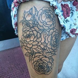 Some recent peonies started by Mari Vanda #atlantatattooartist #peonytattoo #flowertattoo #peoniessoundslikepanties #peony #flower