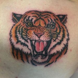 Tiger by Kristin Hendrickson #kristinhendricksontattoo #scorpionstudios #tiger