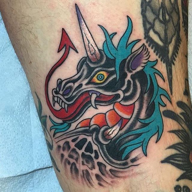 Colorful unicorn tattoo  Tattoogridnet
