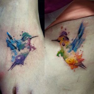 Watercolor tattoos by Kelly Harris at our Midway Rd location in Far North Dallas. Legacy Arts Tattoo #2. #legacyartstattoo #legacyarts #dallastattoo#dallastx #dallasartist #watercolortattoo #dallaswatercolor #watercolor #bird