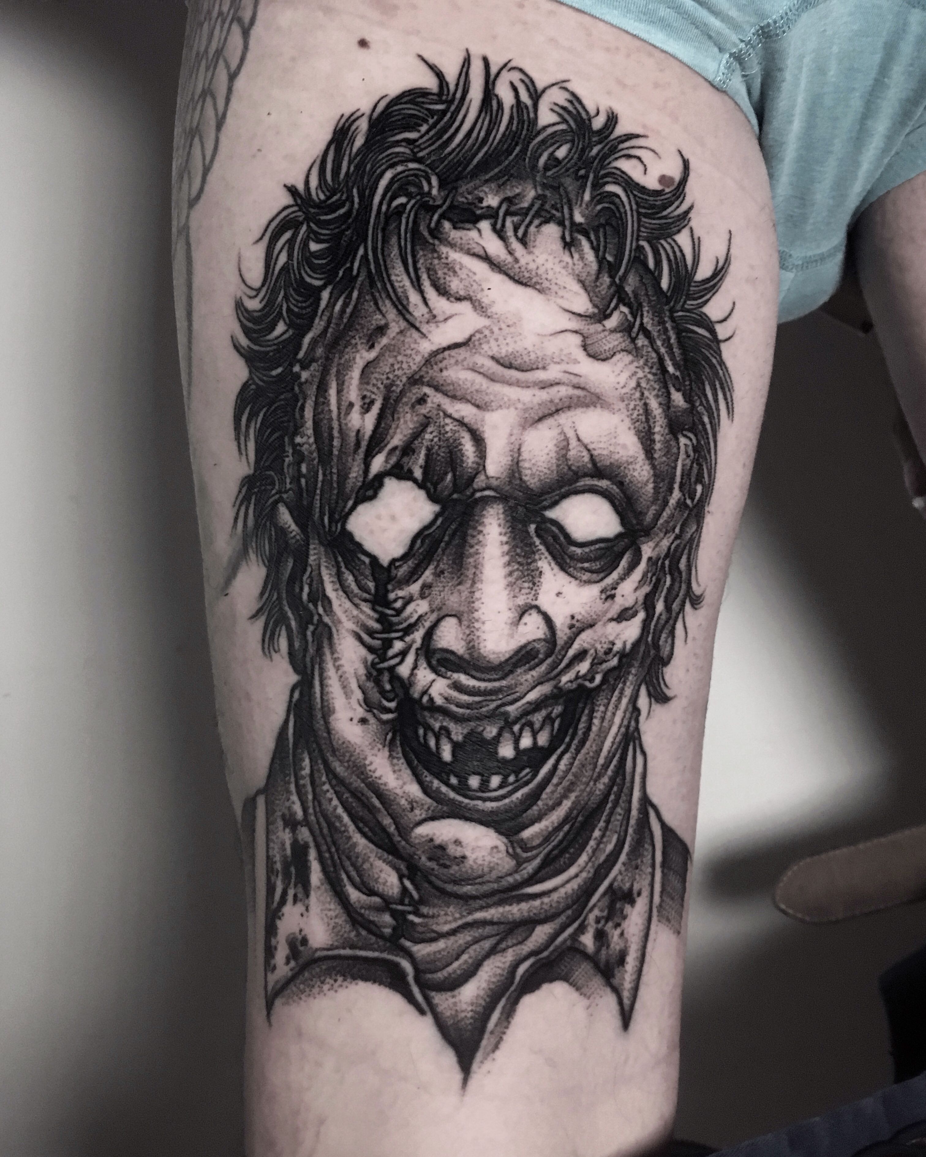 Leather face tattoo I got to do  Horror Amino