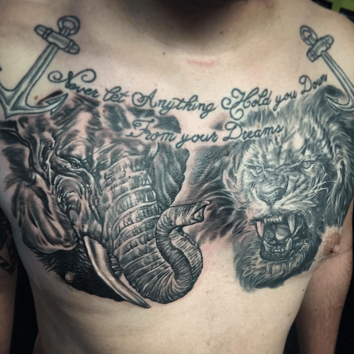 Top 71 Cool Chest Tattoo Ideas  2021 Inspiration Guide  Elephant tattoo  design Cool chest tattoos Chest tattoo elephant