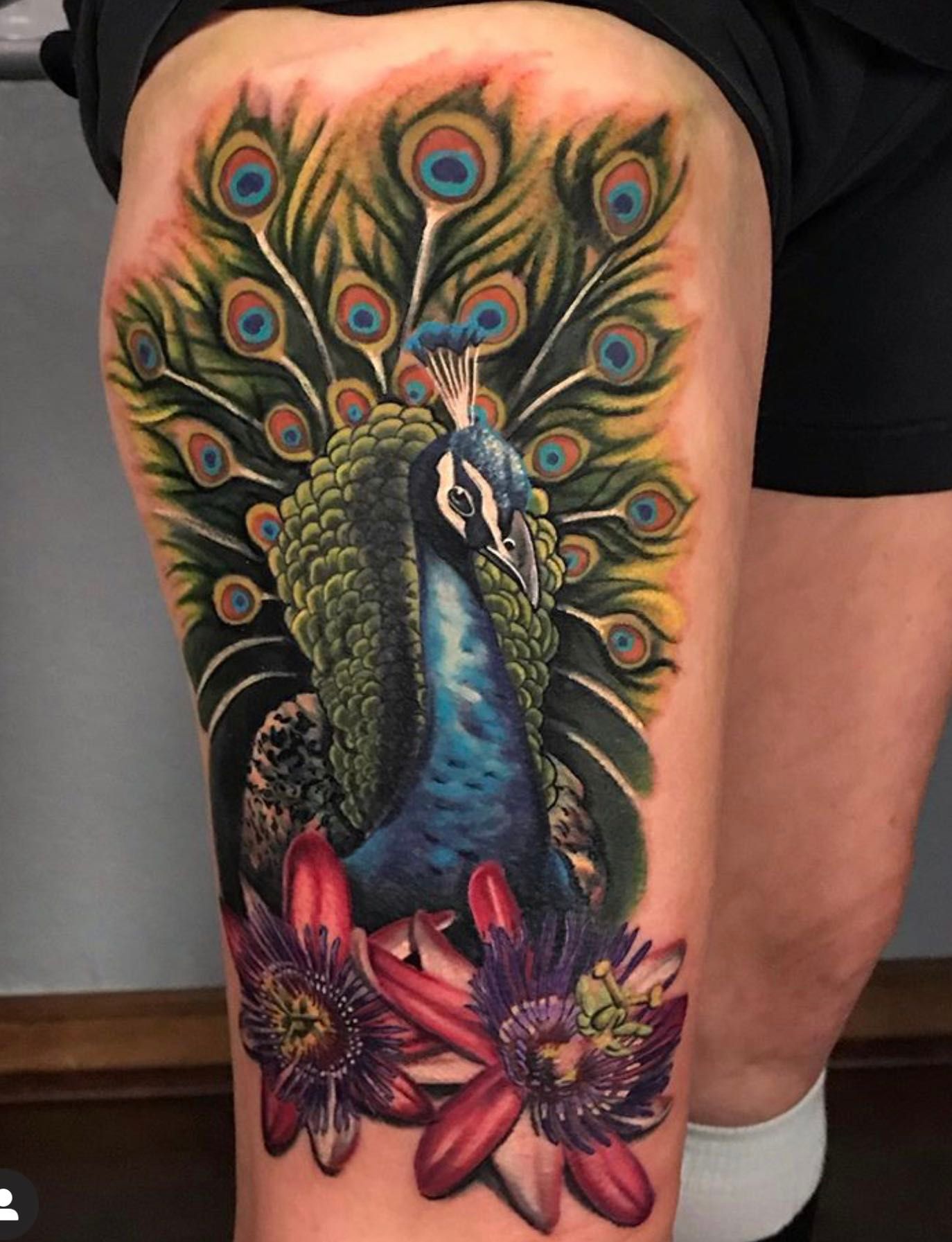 Japanese Style Peacock Tattoo Idea