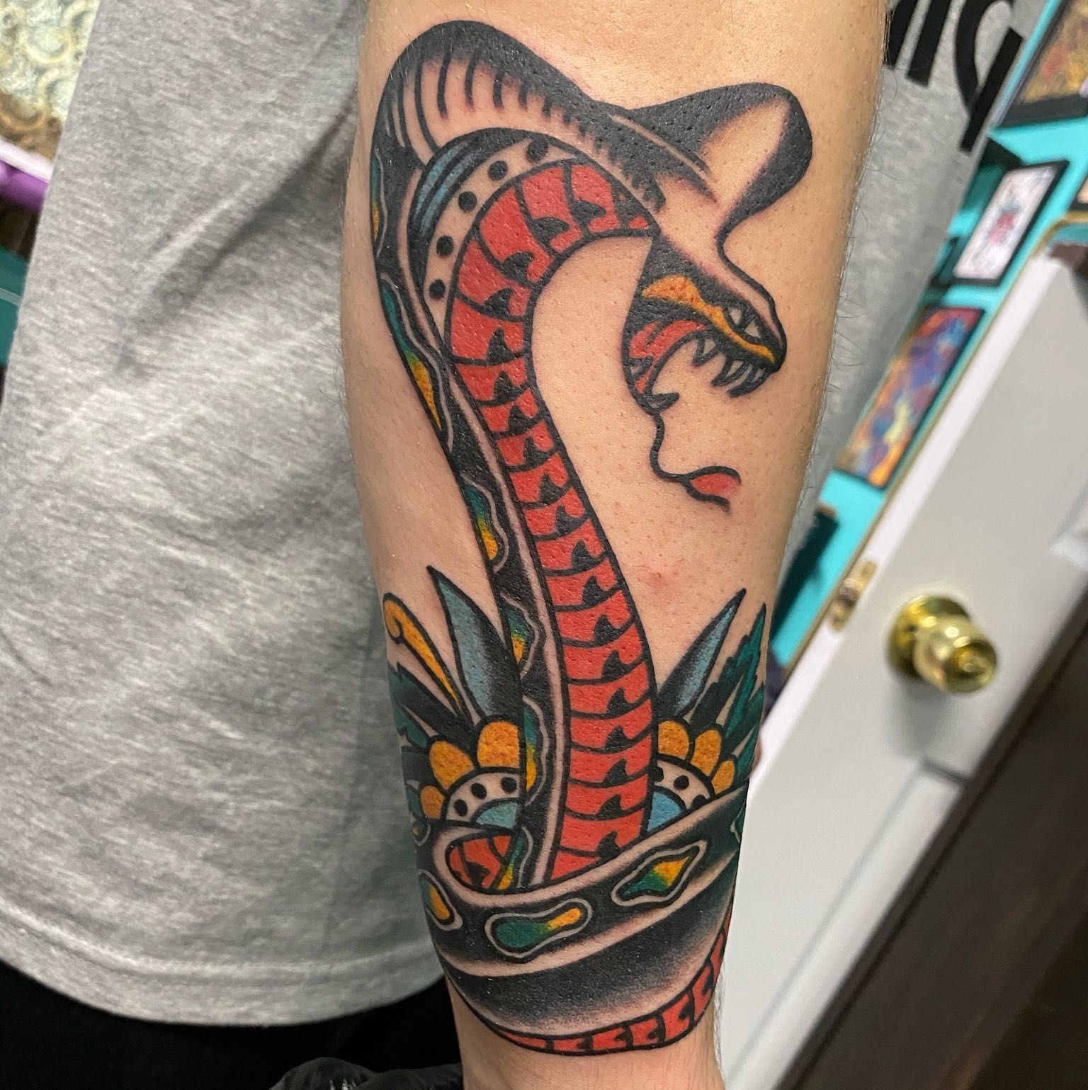 Snake tattoo by @koblovtattoo | Tattoos, Cobra tattoo, Red dragon tattoo