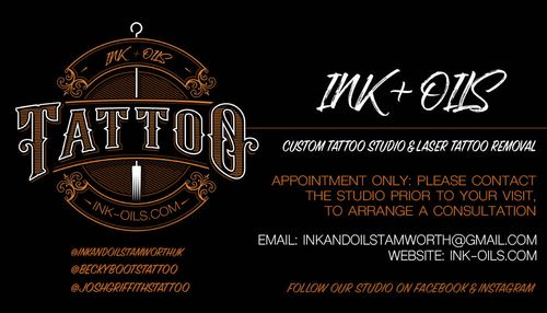 INK + OILS tattoo shop Tamworth and laser tattoo removal