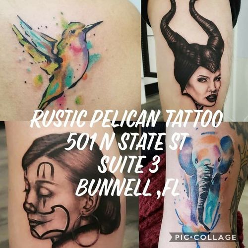 Rustic Pelican Tattoo