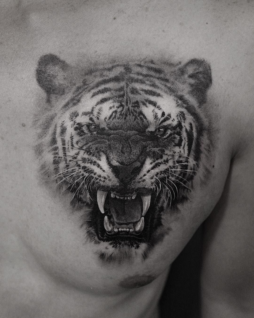 татуировки для мужчин тигр на груди фото 13