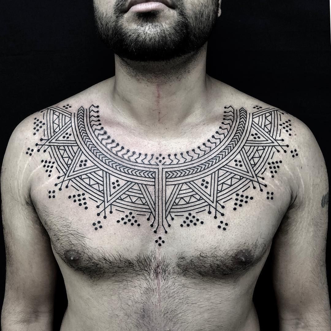 Awesome Tribal Chest Tattoo  Tattoo Designs Tattoo Pictures